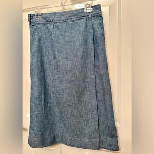 GAP Chambray Wrap Midi Skirt Light Blue Women’s Size Small